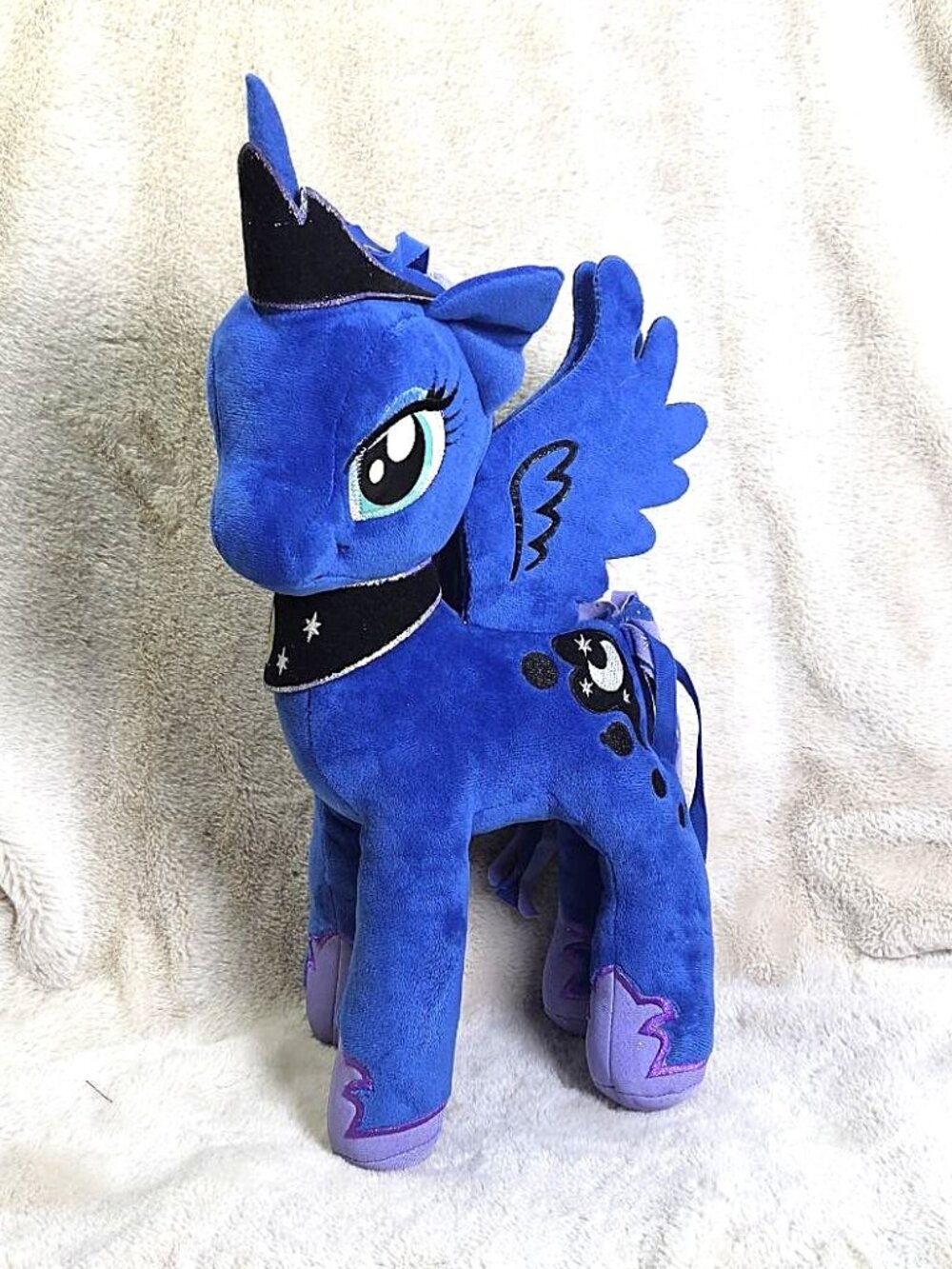 Rare My Little Pony Princess Luna Standing 14β Plush With Ribbon Hair